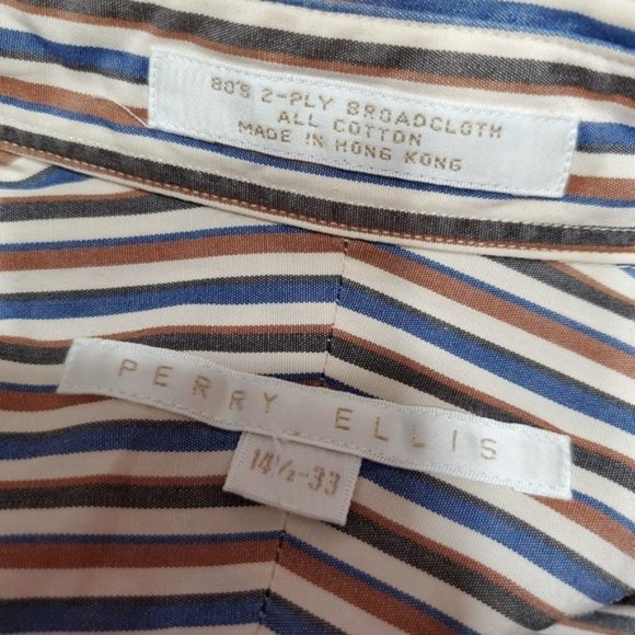 PERRY ELLIS Vintage striped button down shirt 14.5 - Picture 9 of 9